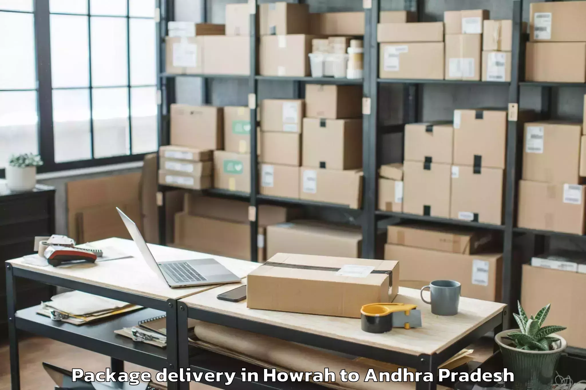 Professional Howrah to Nidamarru Package Delivery